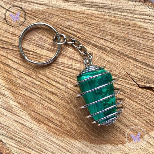 Malachite Tumble Stone Keychain